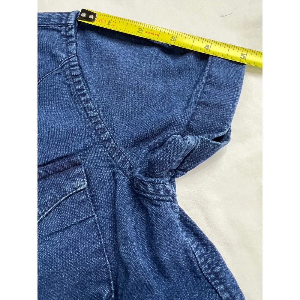 Polo Ralph‎ Lauren Western Denim Shirt Kids 6 Blue Short Sleeve Pearl Snap PA51